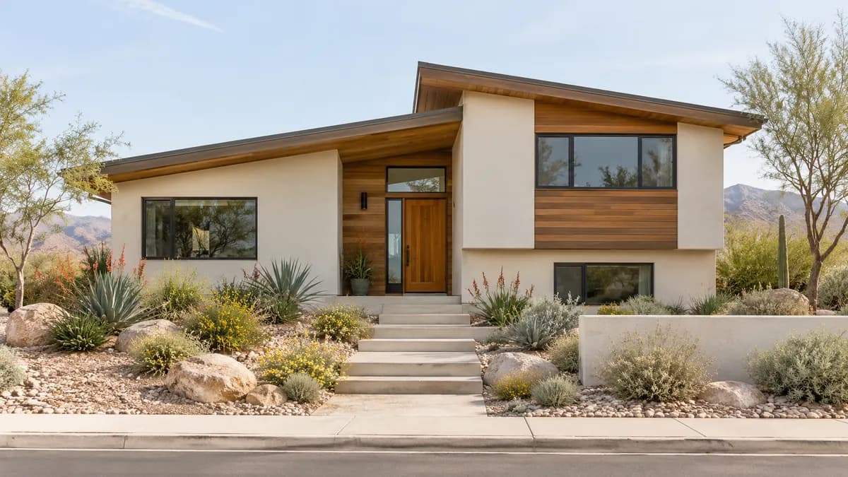 AI-generated fictional home illustration for financing in Arizona; not the financed property