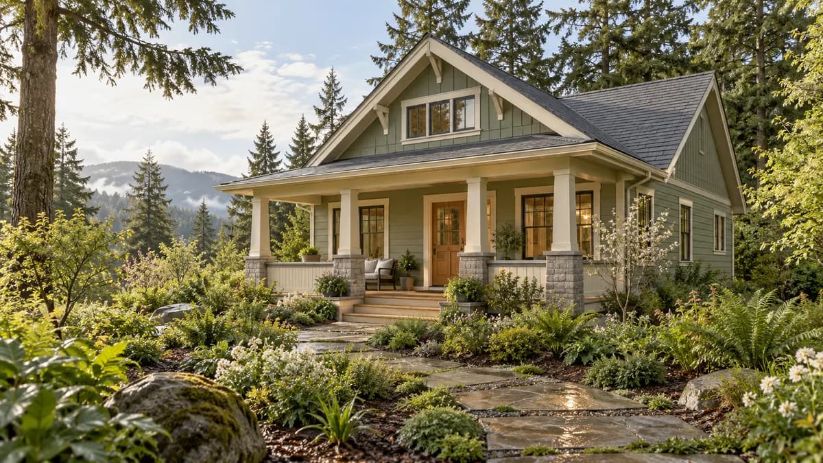 AI-generated fictional home illustration for financing in Washington; not the financed property