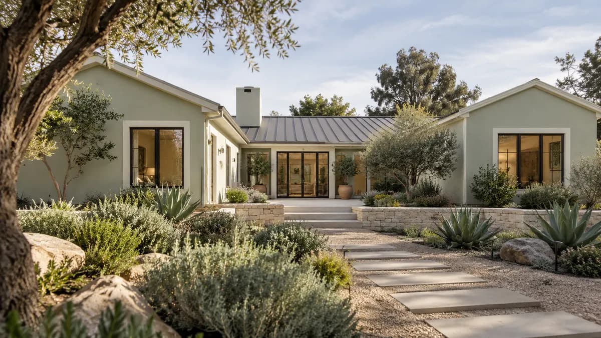 AI-generated fictional home illustration for financing in California; not the financed property