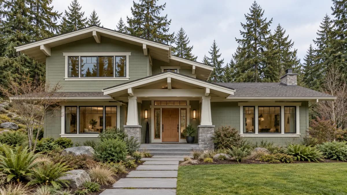 AI-generated fictional home illustration for financing in Washington; not the financed property
