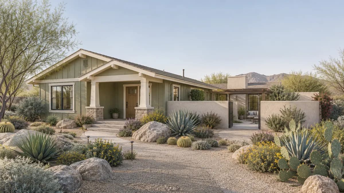 AI-generated fictional home illustration for financing in Arizona; not the financed property