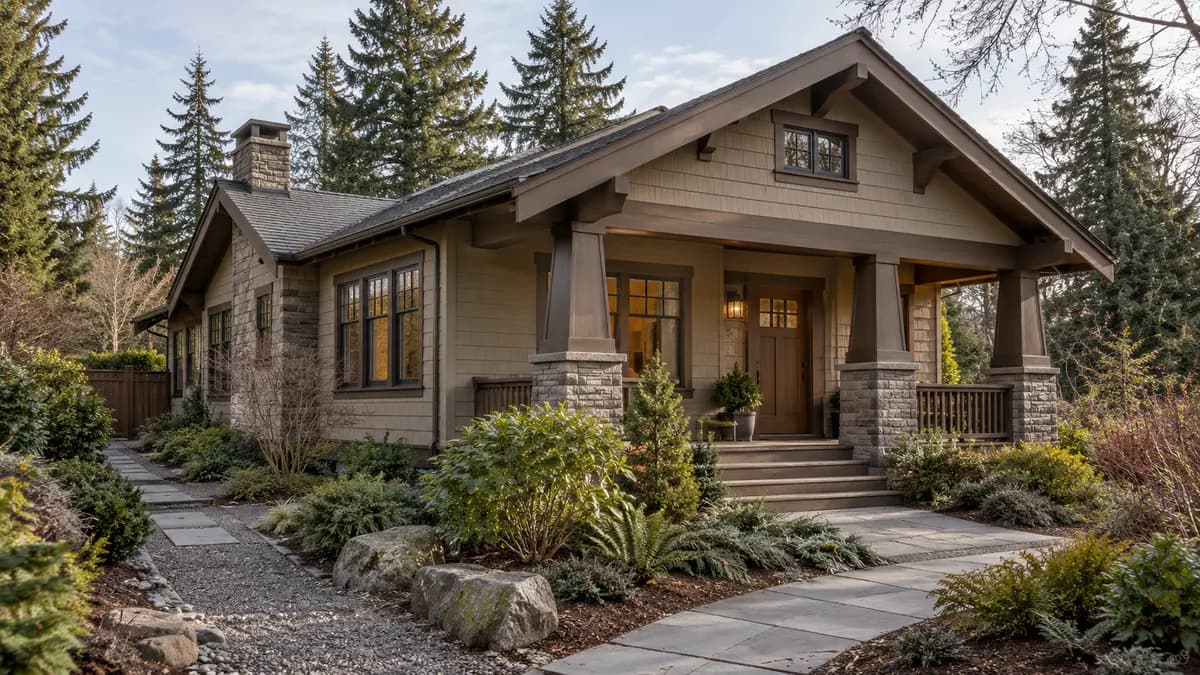 AI-generated fictional home illustration for financing in Washington; not the financed property