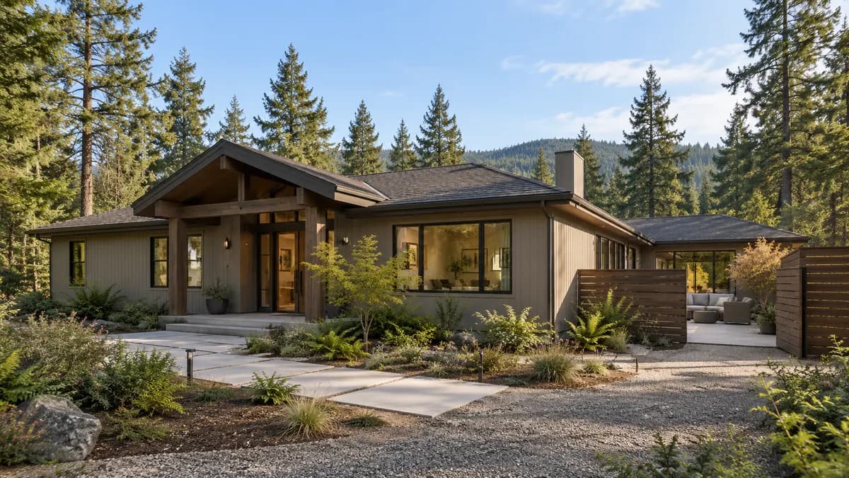 AI-generated fictional home illustration for financing in Washington; not the financed property