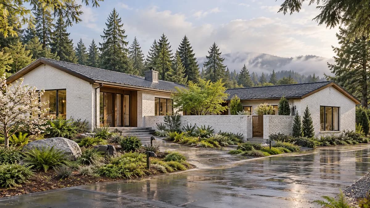 AI-generated fictional home illustration for financing in Washington; not the financed property