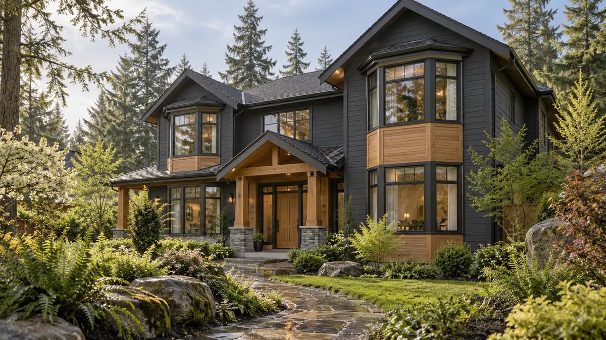 AI-generated fictional home illustration for financing in Washington; not the financed property