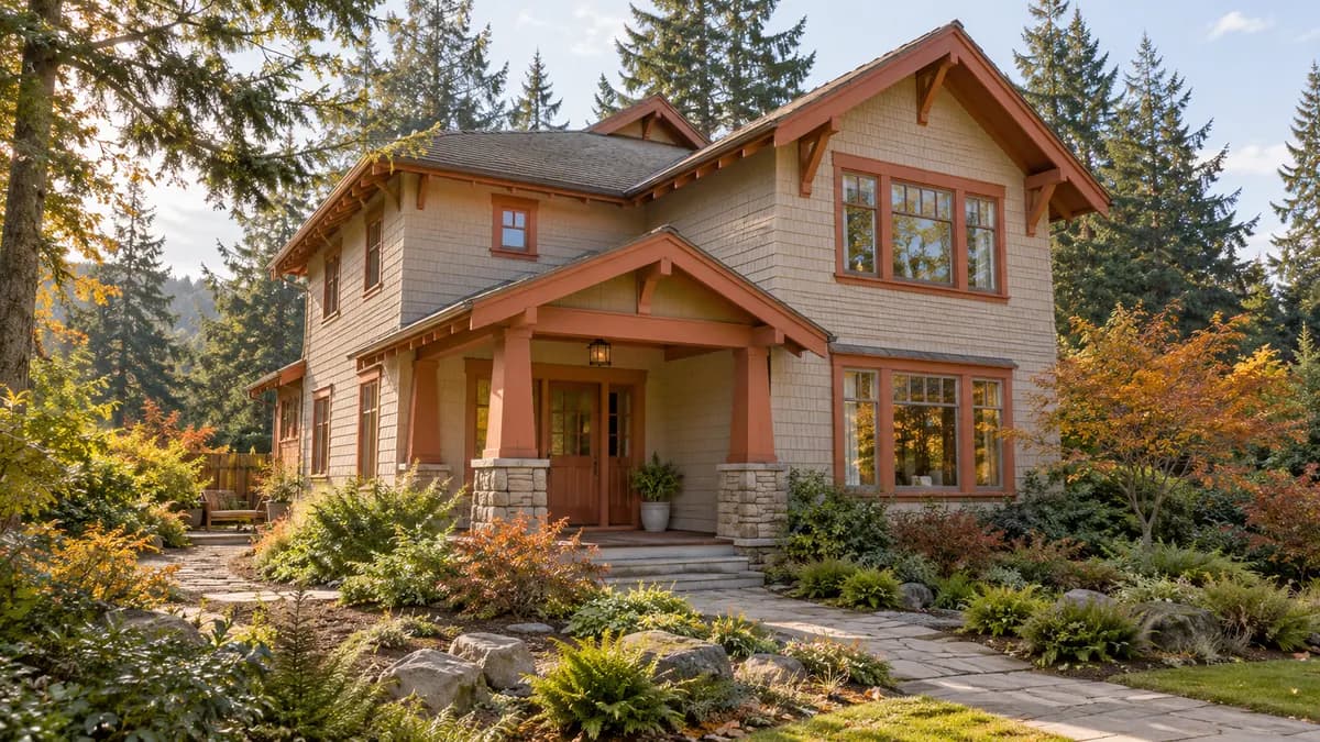AI-generated fictional home illustration for financing in Washington; not the financed property
